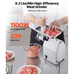Elektrisk Köttkvarn, Kommersiell Modell, 9,2 Lbs/Min, Korvfyllare för Kök