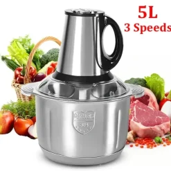 Elektrisk Köttkvarn, Rostfritt Stål Design, 2 Hastighetsalternativ,5L, EU