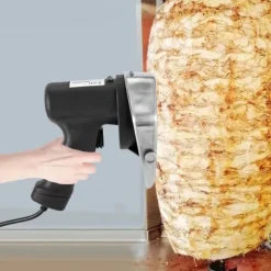 Elektrisk köttskivare - Skärmaskin - Tjockleksjustering 0–10 mm - Rostfritt stålblad - Ergonomiskt handtag - Lätt att rengöra