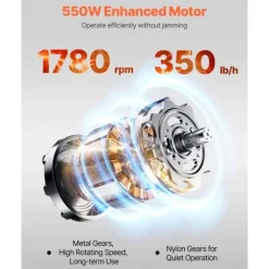 Elektrisk Köttskärare 550W, Kommersiell Skärmaskin, Kraftfull & Effektiv, Ideal för Köttbearbetning