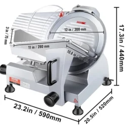 Elektrisk Matberedare, Justerbar Tjocklek, Hållbar Aluminiumkonstruktion,320W