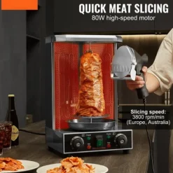 Elektrisk shawarmakniv, turkisk döner kebab köttskärare med 2 blad, perfekt för snabb och enkel matlagning!