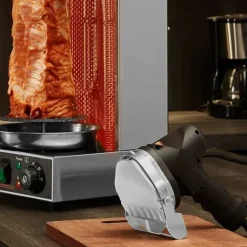 Elektrisk shawarmakniv, turkisk döner kebab köttskärare med 2 blad, perfekt för snabb och enkel matlagning!