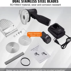 Elektrisk Shawarma-kniv, 21x13x20 cm, Rostfritt stål, Justerbar tjocklek