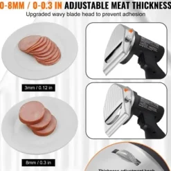 Elektrisk Shawarma-kniv, 21x13x20 cm, Rostfritt stål, Justerbar tjocklek