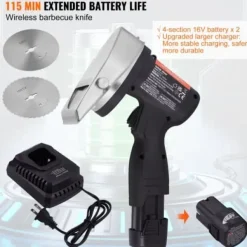 Elektrisk Shawarma-kniv, 21x13x20 cm, Rostfritt stål, Justerbar tjocklek