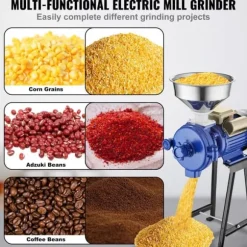 Elektrisk spannmåls kornkvarn 3000W, majs och vete, hög effekt, effektiv malning, kompakt design för köket