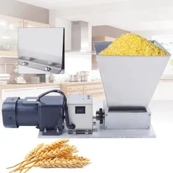 Elektrisk spannmålskvarn - Maltkross - 60 W - 75 rpm - 9 kg - 51×25×22 cm - För korn, vete, majs - Silver