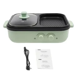 Elektrisk Stekpanna, 1300W Effekt, Dubbel Temperaturkontroll,grön