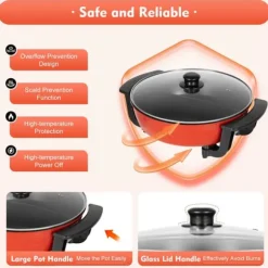 Elektrisk Tvilling Hot Pot, 6L Kapacitet, Justerbar Temperaturkontroll, Hållbar Gjutjärnsdesign