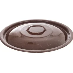 Emaljerad mjölkhink med lock, brun 10 l