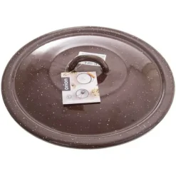 Emaljerad mjölkhink med lock, brun 10 l