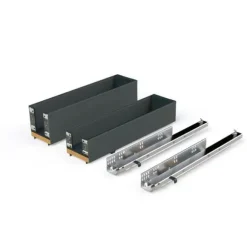 Emuca Sidomonterad utdragbar flaska i titan Simplex med dämpad stängning, modul 150mm, Grafitgrå