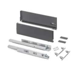 Emuca Utvändig låda Vertex med 3D-inställningar, höjd 178mm, 40kg, djup 450mm, Stål, Antracitgrå