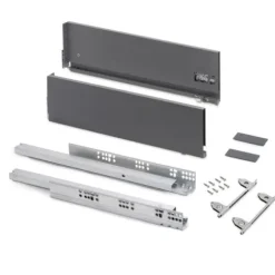 Emuca Utvändig låda Vertex med 3D-inställningar, höjd 178mm, 40kg, djup 450mm, Stål, Antracitgrå