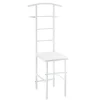 [en.casa]® Klädbetjänt Anaheim-107x45x45cm-pulverlackerad metall-MDF- Sitshöjd: 45 cm-vit