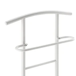 [en.casa]® Klädbetjänt Anaheim-107x45x45cm-pulverlackerad metall-MDF- Sitshöjd: 45 cm-vit