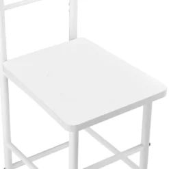 [en.casa]® Klädbetjänt Anaheim-107x45x45cm-pulverlackerad metall-MDF- Sitshöjd: 45 cm-vit