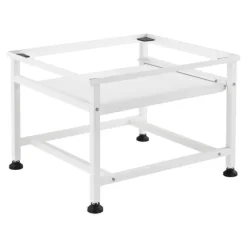 [en.casa]® Tvättmaskinstativ-Förhöjningssockel-med utdragbar hylla-63x54x41cm-pulverlackerat stål-vit-max.belastning:150kg