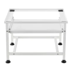 [en.casa]® Tvättmaskinstativ-Förhöjningssockel-med utdragbar hylla-63x54x41cm-pulverlackerat stål-vit-max.belastning:150kg