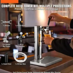 Enkel Tap Kegerator Tornsats, Kegerator Öltorn & A-System Fatskoppling