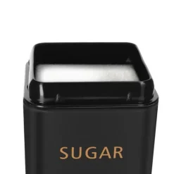 Ensemble 3 Lådor för Te Kaffe Socker 9x14,5cm Hermetisk Cheffinger Svart