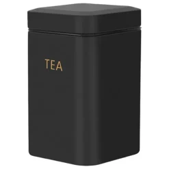 Ensemble 3 Lådor för Te Kaffe Socker 9x14,5cm Hermetisk Cheffinger Svart