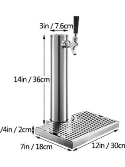 entapps öltorn i rostfritt stål med droppbricka, kompletta tillbehör, enkel montering, applikation för flera scener
