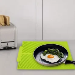 Extra stor diskmatta av premium värmebeständig silikon (grön)