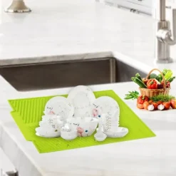 Extra stor diskmatta av premium värmebeständig silikon (grön)