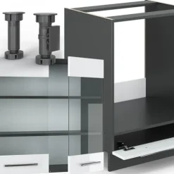 Fame-Line hörnkök, 160 x 190 cm, PT Ek, Blank vit/Antracit, Vicco