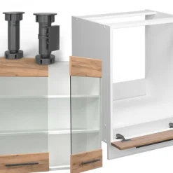 Fame-Line hörnkök, 160 x 190 cm, PT Ek, Guld/vit ek, Vicco