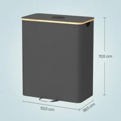 Flaskbehållare 140L - Återvinningskärl med lock och innerpåse - För kök