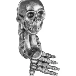 Flaskhållare - HENRY BRUBAKER - Dödskalle - Polyresin - Silver - 13x22x10,5 cm