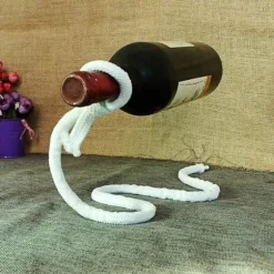 Flaskhållare - Magisk - Rep - Handgjord - Modern - Vit tråd