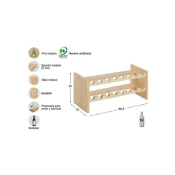 Flaskställ i massivt furu Merlot 16 flaskor Astigarraga