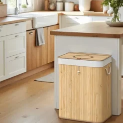 Flaskåtervinningsbehållare, 40,5x40,5x61 cm, Beige