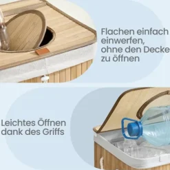 Flaskåtervinningsbehållare, 40,5x40,5x61 cm, Beige