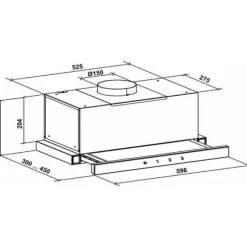 Fläktkåpa - GURARI - GCH 117 Wh - 60 cm - 1000 m³/h - Vitt glas