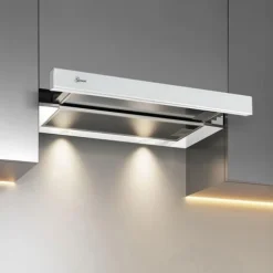 Fläktkåpa - GURARI - GCH 117 Wh - 60 cm - 1000 m³/h - Vitt glas