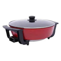 Fonduegryta - Elektrisk med värmeplatta och lock - 6 liter - 2 fack - 1300 W - Himmelsblå