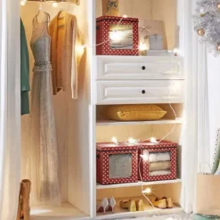 Förvaringsboxar – Fällbara med avdelare – Röd