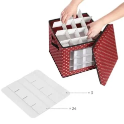 Förvaringsboxar – Fällbara med avdelare – Röd