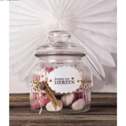 Förvaringsburk, ribbad, 11cm ø, 15cm, med lock, 625ml