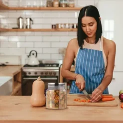 Förvaringsburkar, 3 delar, 14x12 cm, Transparent