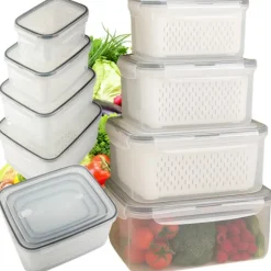 Förvaringsburkar 4-set - Täta köksburkar med korg