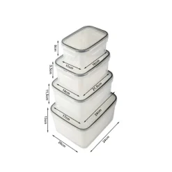 Förvaringsburkar 4-set - Täta köksburkar med korg