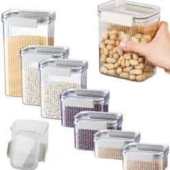 Förvaringsburkar 7-set - Täta köksburkar för pasta och torrvaror