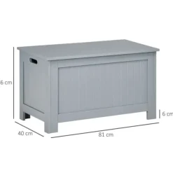 Förvaringskista - Förvaringslåda med lock - 81×40×46 cm - För sovrum - För småsaker - Ljusgrå