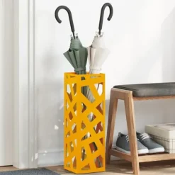 Förvaringskrok & Ställ Senapsgul 15.5 x 15.5 x 49 cm Metall